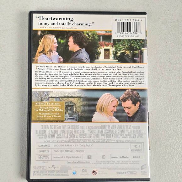 The Holiday DVD Cameron Diaz Kate Winslet - Picture 3 of 3